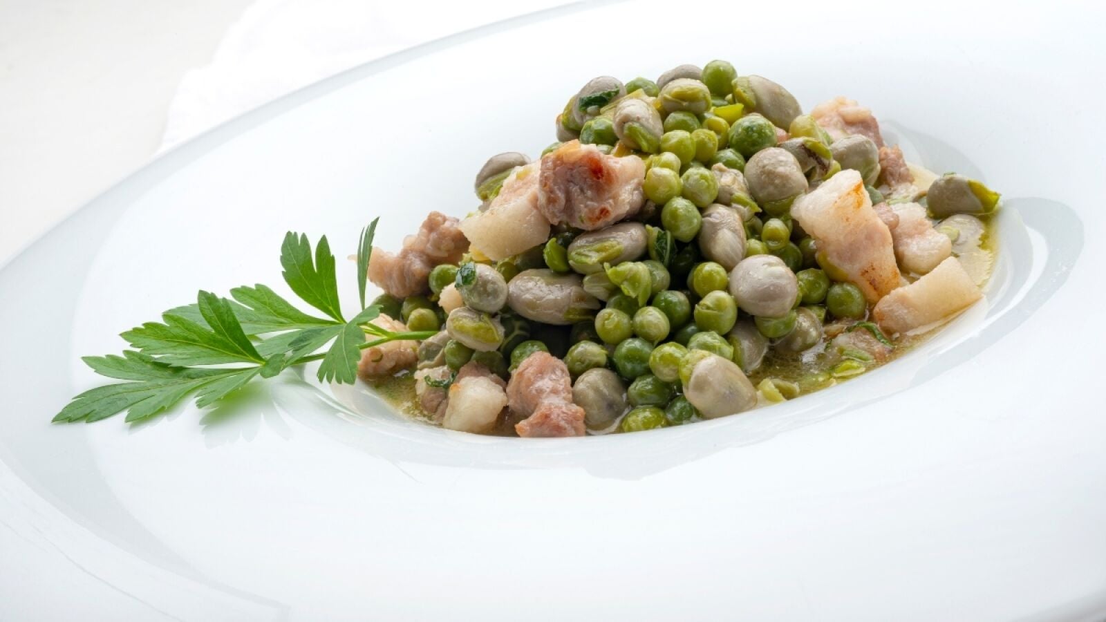 Habitas con guisantes a la menta, de Karlos Arguiñano: 