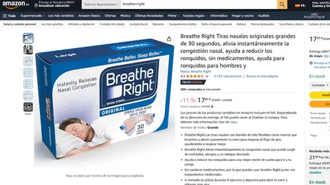 Tiras nasales Breathe Right Tiras nasales Breathe Right