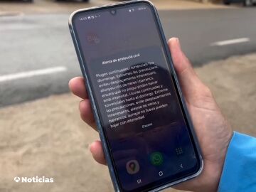 Alerta de protección civil en el móvil