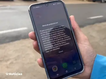 Alerta de protección civil en el móvil Alerta de protección civil en el móvil