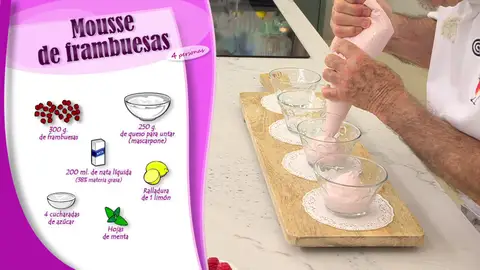 Ingredientes Mousse de frambuesas Ingredientes Mousse de frambuesas