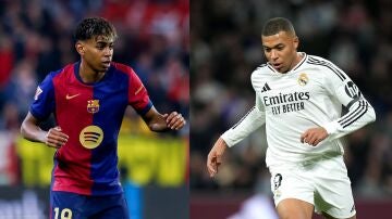 Lamine Yamal (Barcelona) y Kylian Mbappé (Real Madrid)
