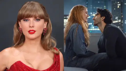 Taylor Swift junto a Blake Lively y Justin Baldoni en una escena de It Ends With Us Taylor Swift junto a Blake Lively y Justin Baldoni en una escena de It Ends With Us