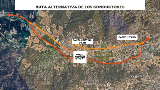 Santa Cristina d'Aro restringe accesos para frenar el uso del pueblo como atajo en d&iacute;as de tr&aacute;fico intenso