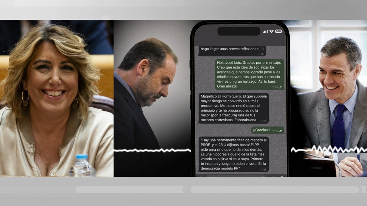 Susana Díaz, sobre los mensajes filtrados entre Sánchez y Ábalos