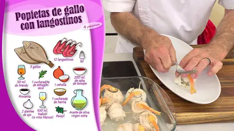 Ingredientes Popietas de gallo con langostinos Ingredientes Popietas de gallo con langostinos
