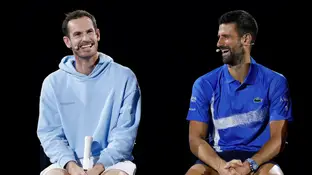 Andy Murray (i) y Novak Djokovic en Australia este 2025 Andy Murray (i) y Novak Djokovic en Australia este 2025