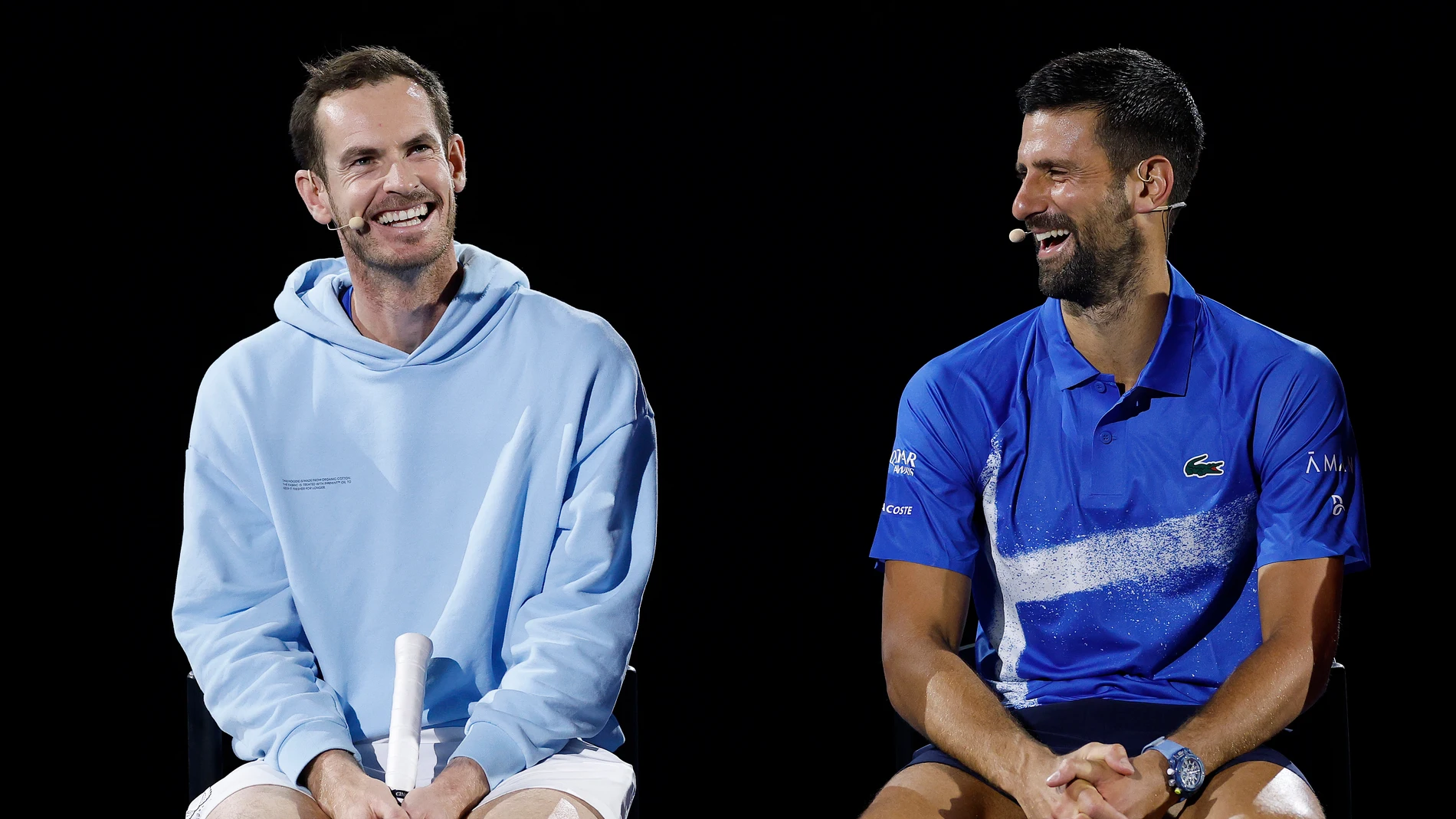 Andy Murray (i) y Novak Djokovic en Australia este 2025 Andy Murray (i) y Novak Djokovic en Australia este 2025