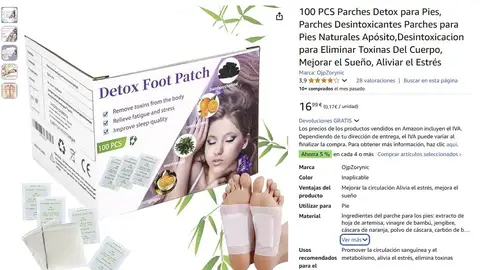 Parches detoxificantes para los pies Parches detoxificantes para los pies