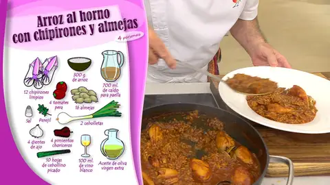 Ingredientes Arroz al horno con chipirones y almejas Ingredientes Arroz al horno con chipirones y almejas