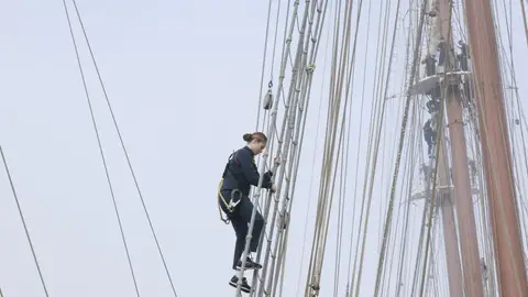 La princesa Leonor en el buque escuela Juan Sebastián de Elcano La princesa Leonor en el buque escuela Juan Sebastián de Elcano