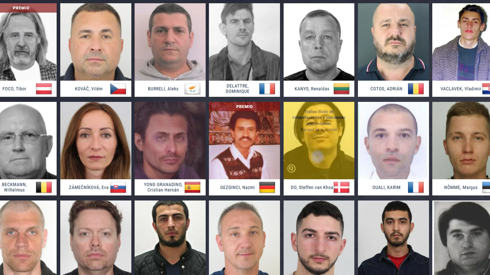 Estos son los fugitivos más buscados en Europa Estos son los fugitivos más buscados en Europa