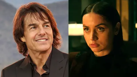 En el montaje, Tom Cruise y Ana de Armas En el montaje, Tom Cruise y Ana de Armas