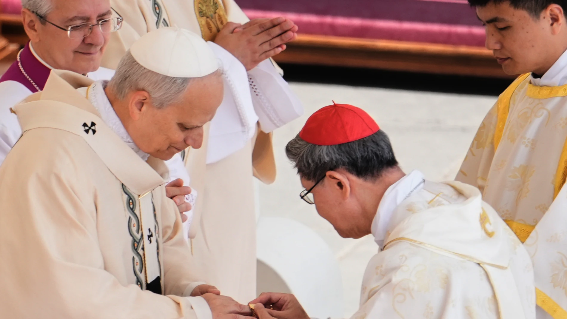 Imagen de León XIV en la misa de inicio de su pontificado. Imagen de León XIV en la misa de inicio de su pontificado.