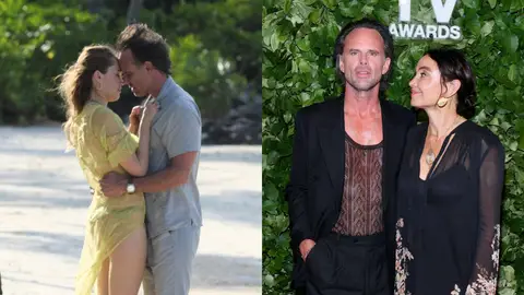 Walton Goggins en The White Lotus/Walton Goggins con su mujer Nadia Conners Walton Goggins en The White Lotus/Walton Goggins con su mujer Nadia Conners