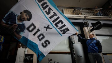 Fotografía de archivo de simpatizantes de Diego Armando Maradona