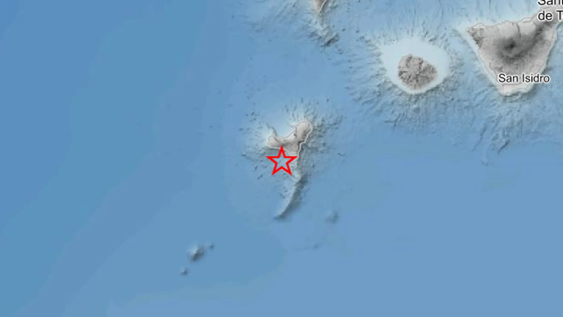 Epicentro del terremoto en El Hierro Epicentro del terremoto en El Hierro