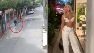 La influencer María José Estupiñán y su presunto asesino huyendo del lugar La influencer María José Estupiñán y su presunto asesino huyendo del lugar