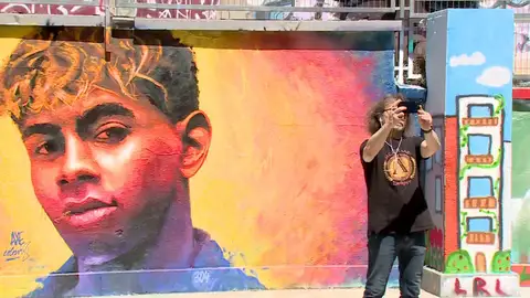 El mural de Lamine Yamal en Barcelona El mural de Lamine Yamal en Barcelona