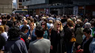 Manifestación por la situación en la que se encuentra una mujer, víctima de violencia machista Manifestación por la situación en la que se encuentra una mujer, víctima de violencia machista
