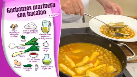 Ingredientes Garbanzos marinera con bacalao Ingredientes Garbanzos marinera con bacalao