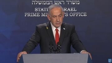 El primer ministro de Israel, Benjamin Netanyahu, en una rueda de prensa