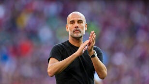 Guardiola en el partido del Bournemouth