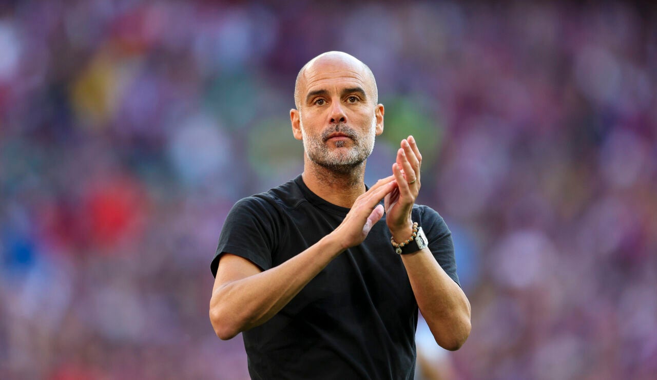 Guardiola en el partido del Bournemouth