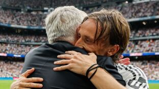 Modric y Ancelotti