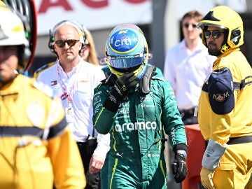 Fernando Alonso tras abandonar en el GP de Mónaco