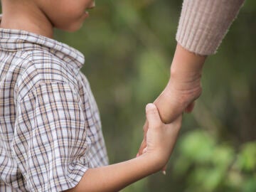 Ni&ntilde;o dando la mano a un adulto