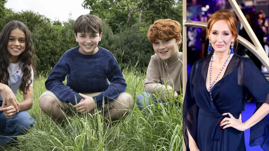J.K. Rowling y los nuevos actores de Harry Potter J.K. Rowling y los nuevos actores de Harry Potter