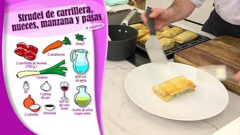 Ingredientes Strudel de carrillera, nueces, manzana y pasas Ingredientes Strudel de carrillera, nueces, manzana y pasas