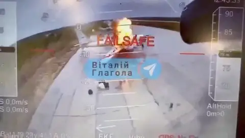 Imagen del ataque ucraniano con drones. Imagen del ataque ucraniano con drones.