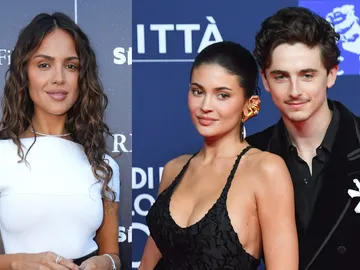 Eiza González y Kylie Jenner con Timothée Chalamet Eiza González y Kylie Jenner con Timothée Chalamet