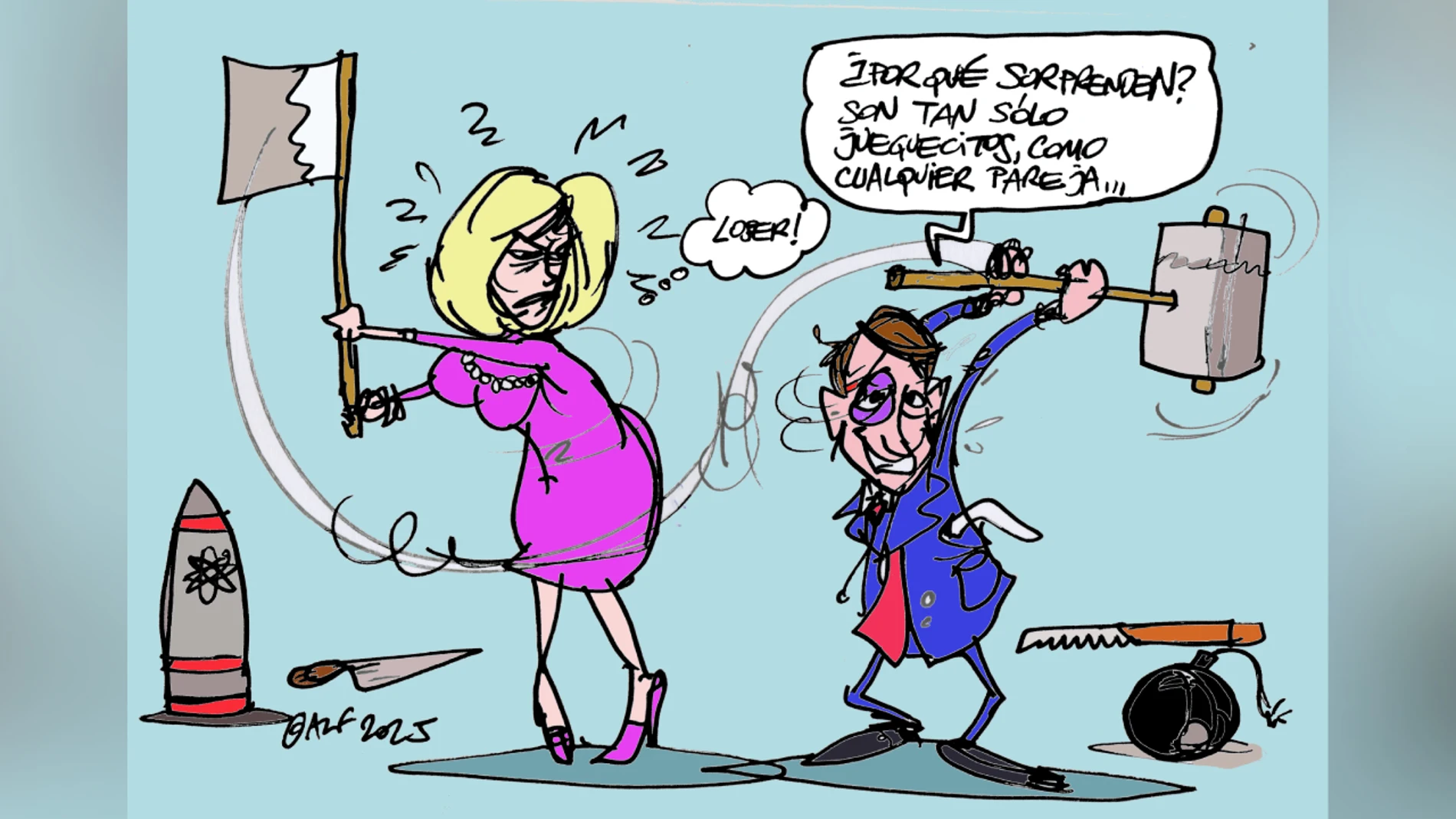 La bofetada de Brigitte a Macron, según la viñeta gráfica La bofetada de Brigitte a Macron, según la viñeta gráfica