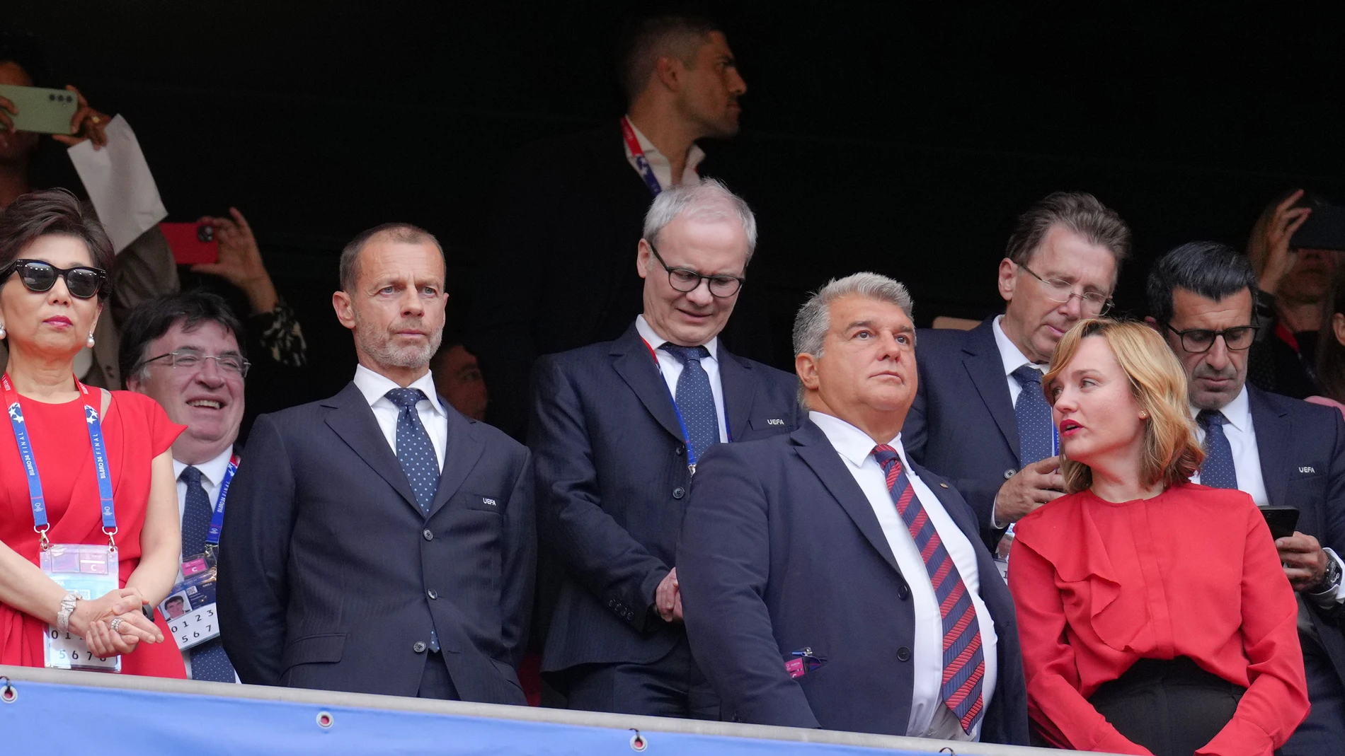Aleksander Čeferin y Joan Laporta, en el palco de San Mamés durante la final de la Champions League femenina en 2024 Aleksander Čeferin y Joan Laporta, en el palco de San Mamés durante la final de la Champions League femenina en 2024
