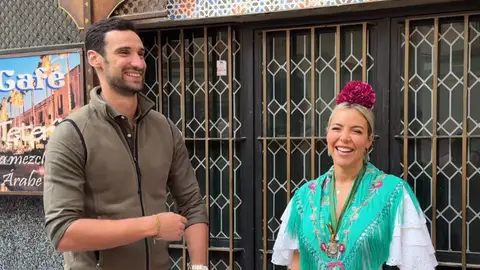 Sergio Rico y Alba Silva, en El Rocío Sergio Rico y Alba Silva, en El Rocío