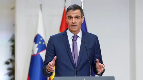 Pedro Sánchez, en una comparecencia en Moncloa Pedro Sánchez, en una comparecencia en Moncloa