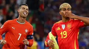 Cristiano Ronaldo y Lamine Yamal celebran un gol ante Alemania y Francia Cristiano Ronaldo y Lamine Yamal celebran un gol ante Alemania y Francia