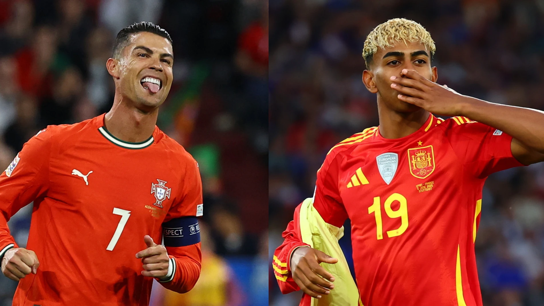 Cristiano Ronaldo y Lamine Yamal celebran un gol ante Alemania y Francia Cristiano Ronaldo y Lamine Yamal celebran un gol ante Alemania y Francia