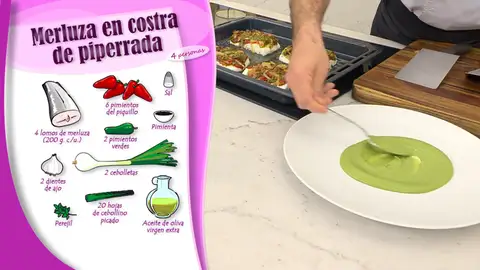 Ingredientes Merluza en costra de piperrada Ingredientes Merluza en costra de piperrada