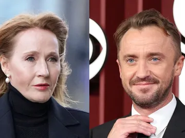 J.K. Rowling y Tom Felton J.K. Rowling y Tom Felton