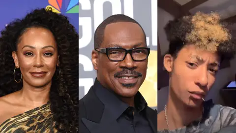 Mel B, Eddie Murphy y su hijo Angel Mel B, Eddie Murphy y su hijo Angel