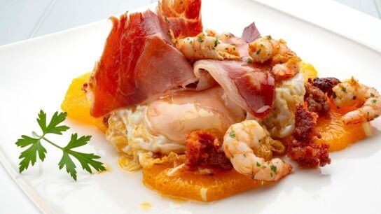 Lim&oacute;n serrano con gambas
