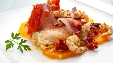 Limón serrano con gambas Limón serrano con gambas