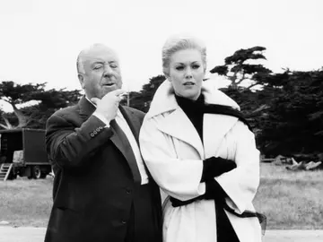 Alfred Hitchcock y Kim Novak rodando Vértigo Alfred Hitchcock y Kim Novak rodando Vértigo