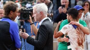 Im&aacute;genes de archivo de Rafa Nadal, John McEnroe, Carlos Alcaraz y Jannik Sinner