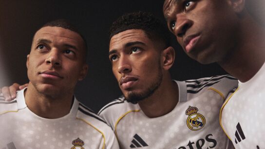 Mbapp&eacute;, Bellingham y Vinicius, jugadores del Real Madrid