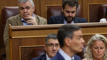 Santos Cerdán y Pedro Sánchez en el Congreso